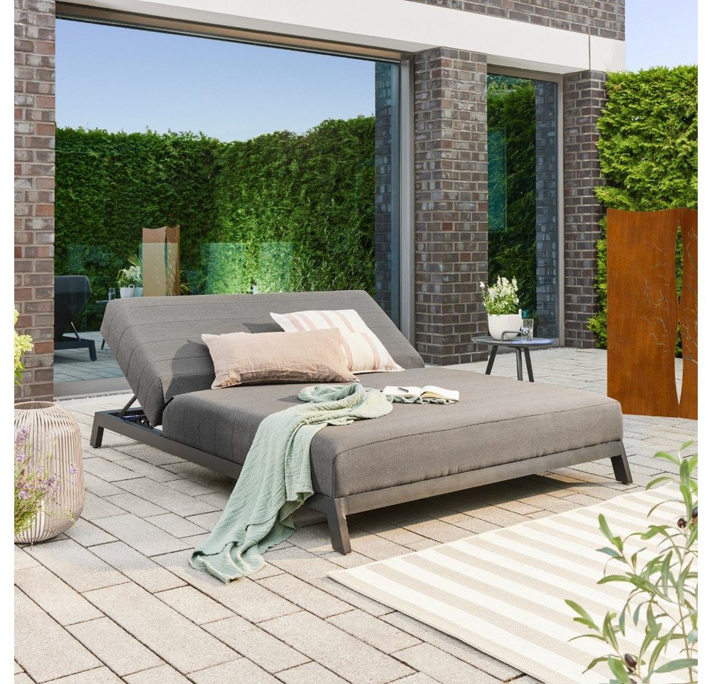 HOME DELUXE Doppelliege Sonnenliege VALENCIA, Gartenlounge mit bequemer Polsterung I Loungeliege, Gartenliege von HOME DELUXE