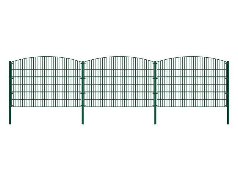 HOME DELUXE Doppelstabmattenzaun Doppelstabmattenzaun BERG grün, Verschiedene Breiten und Höhen - feuerverzinkter Stahl von HOME DELUXE