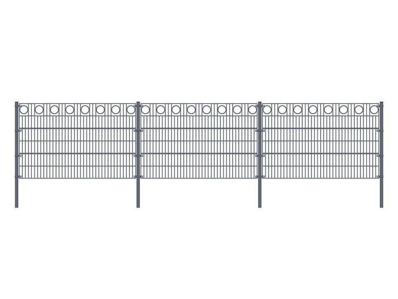 HOME DELUXE Doppelstabmattenzaun Doppelstabmattenzaun KREIS - Anthrazit, standfest und langlebig, stabil und robust von HOME DELUXE