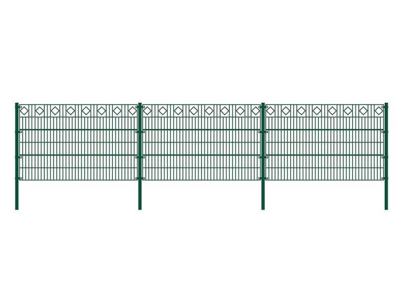 HOME DELUXE Holzfliesen Doppelstabmattenzaun RAUTE, schnelle und einfache Begrenzung der Außenanlagen von HOME DELUXE