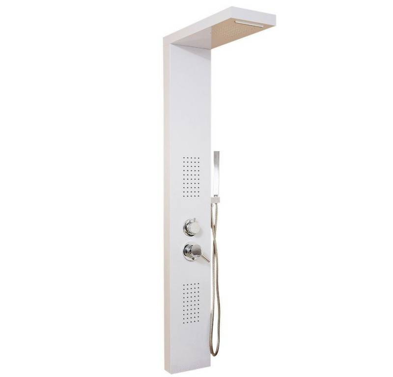 HOME DELUXE Duscharmatur Duschpaneel CASCATA - Weiß inkl. Tropenbrause und Thermostatfunktion von HOME DELUXE
