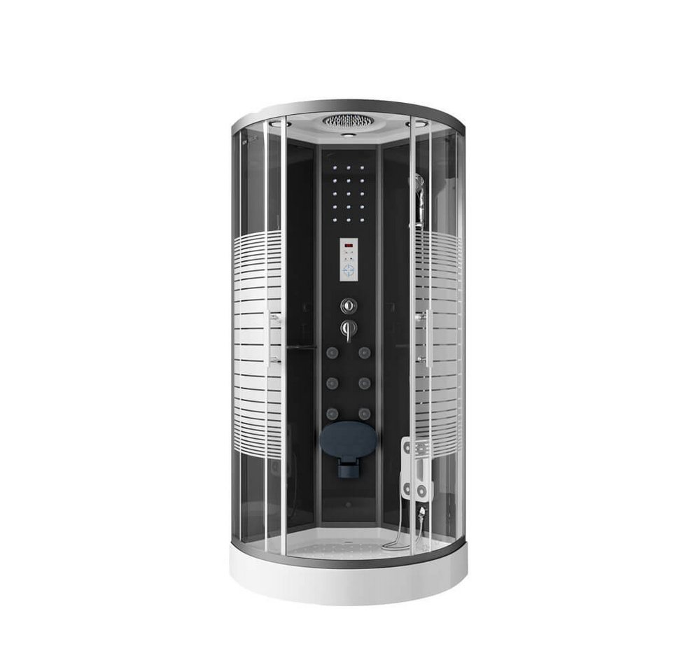 HOME DELUXE Eckdusche Duschkabine PEARL - 90 x 90 cm, BxT: 90x220 cm, Einscheibensicherheitsglas, Massagedüsen & Radio, inkl. LED- Beleuchtung, Komplettdusche HOME DELUXE Eckdusche Duschkabine PEARL - 90 x 90 cm, BxT: 90x220 cm, Einscheibensicherheitsglas, Massagedüsen & Radio, inkl. LED- Beleuchtung, Komplettdusche von HOME DELUXE