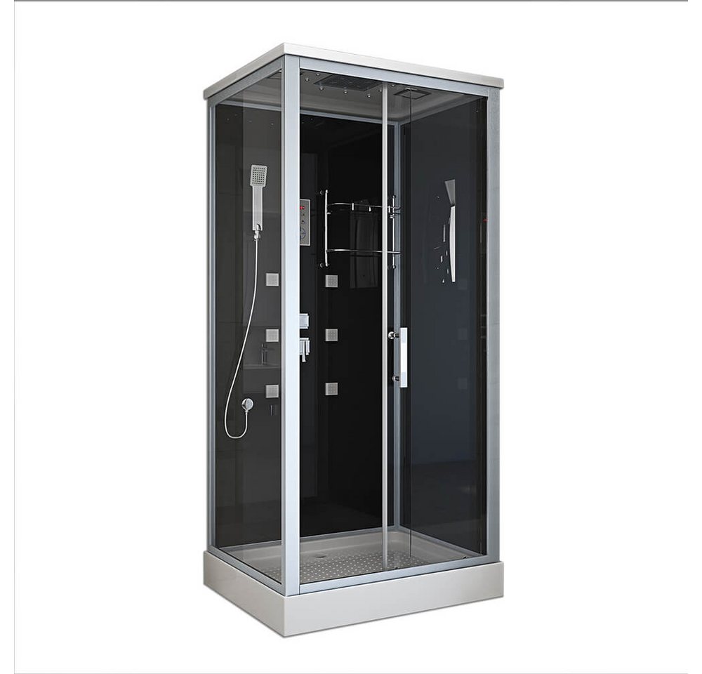HOME DELUXE Eckdusche Duschkabine WAVE - L 100 x 80 cm, BxT: 100x80 cm, Regendusche, Duschtempel, Fertigdusche, Dusche Komplett von HOME DELUXE