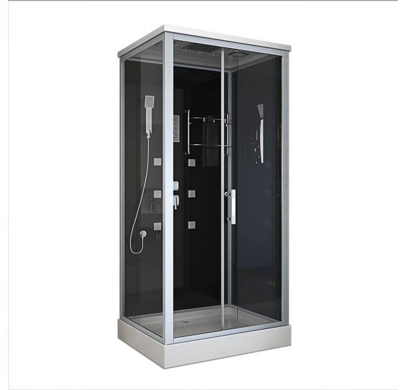 HOME DELUXE Eckdusche Duschkabine WAVE - L 100 x 80 cm, BxT: 100x80 cm, Regendusche, Duschtempel, Fertigdusche, Dusche Komplett von HOME DELUXE
