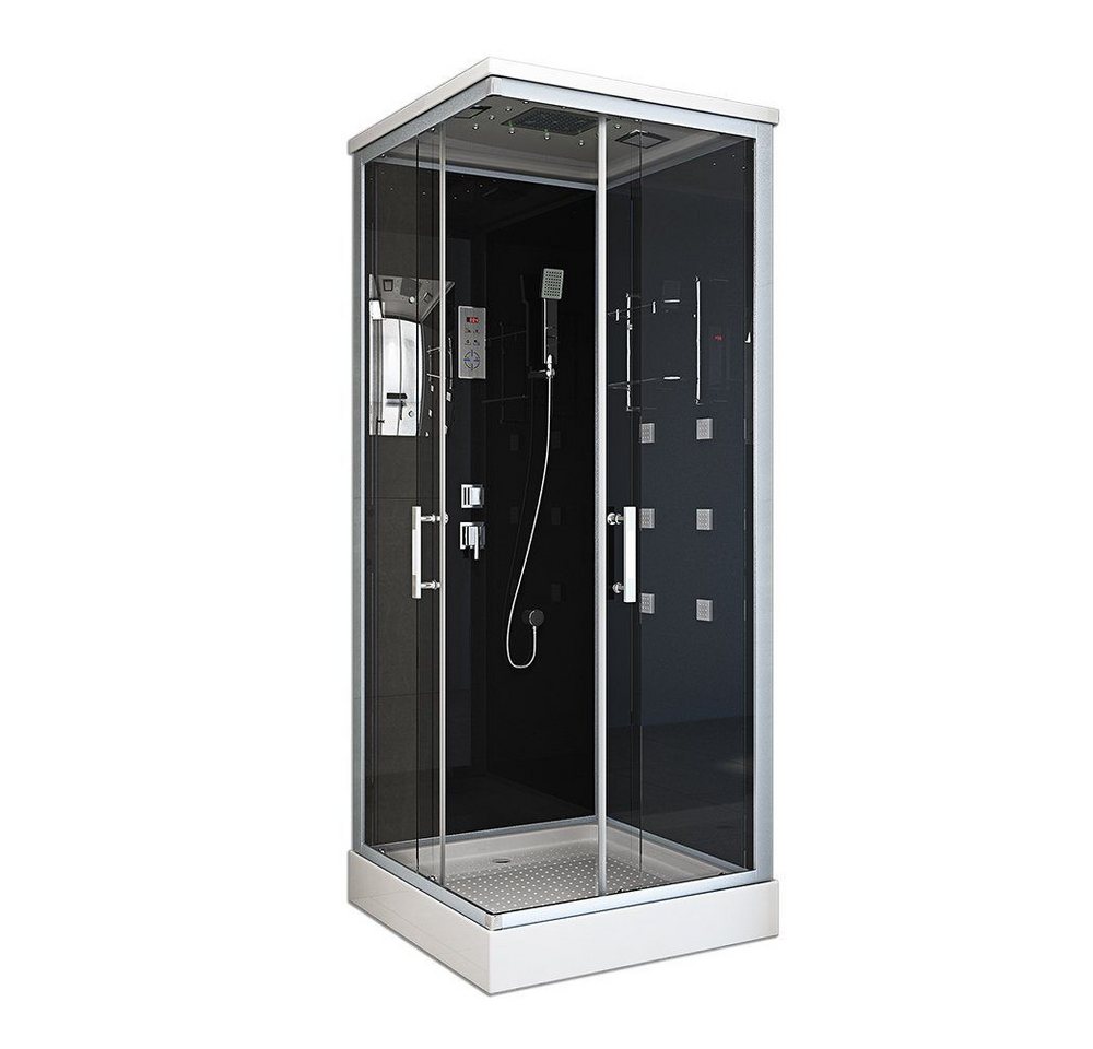 HOME DELUXE Eckdusche Duschkabine WAVE - S 90 x 80 cm, BxT: 90x80 cm, Regendusche, Duschtempel, Fertigdusche, Dusche Komplett von HOME DELUXE