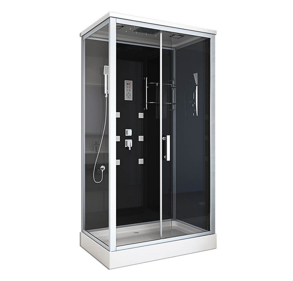HOME DELUXE Eckdusche WAVE - XL 120 x 80 cm, BxT: 120x80 cm, Regendusche, Duschtempel, Fertigdusche, Dusche Komplett von HOME DELUXE