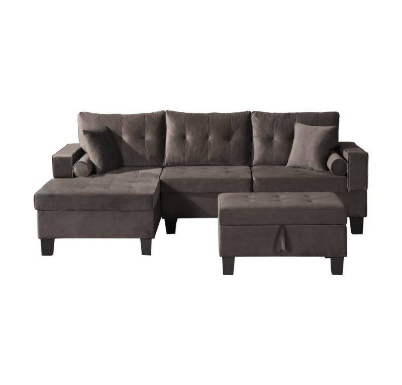 HOME DELUXE Ecksofa Sofa ROM, 242,6 x 154,3 x 90,8 cm 3 Teile, Eckteil links oder rechts frei wählbar, Wohnzimmersofa, Eckcouch von HOME DELUXE
