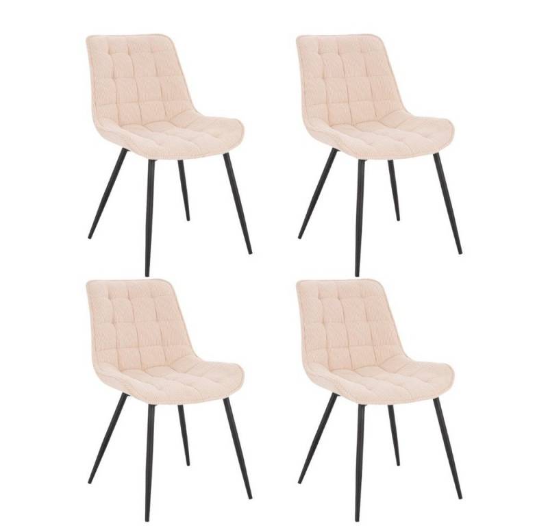 HOME DELUXE Esszimmerstuhl Polsterstuhl 2er - 8er Set IKALO (4 St), Gestell aus Metall, Küchenstuhl von HOME DELUXE