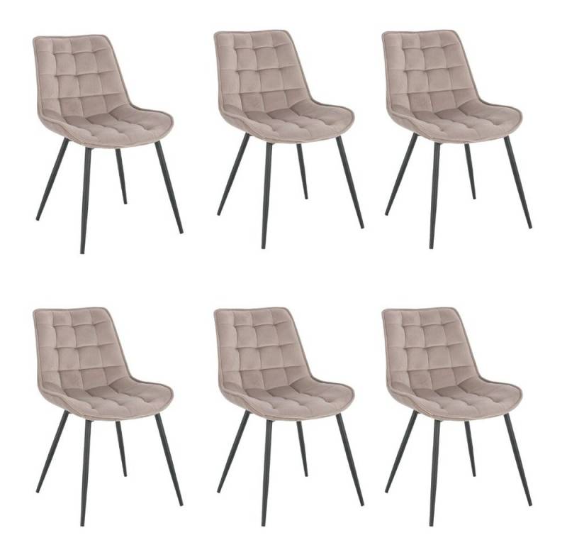 HOME DELUXE Esszimmerstuhl Polsterstuhl 2er - 8er Set IKALO (6 St), Gestell aus Metall, Küchenstuhl von HOME DELUXE