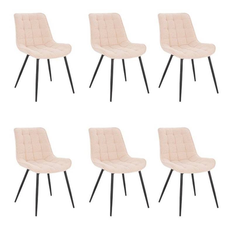 HOME DELUXE Esszimmerstuhl Polsterstuhl 2er - 8er Set IKALO (6 St), Gestell aus Metall, Küchenstuhl von HOME DELUXE