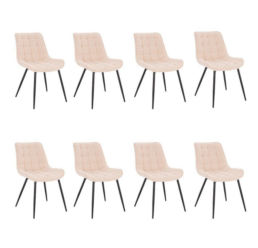 HOME DELUXE Esszimmerstuhl Polsterstuhl 2er - 8er Set IKALO (8 St), Gestell aus Metall, Küchenstuhl von HOME DELUXE