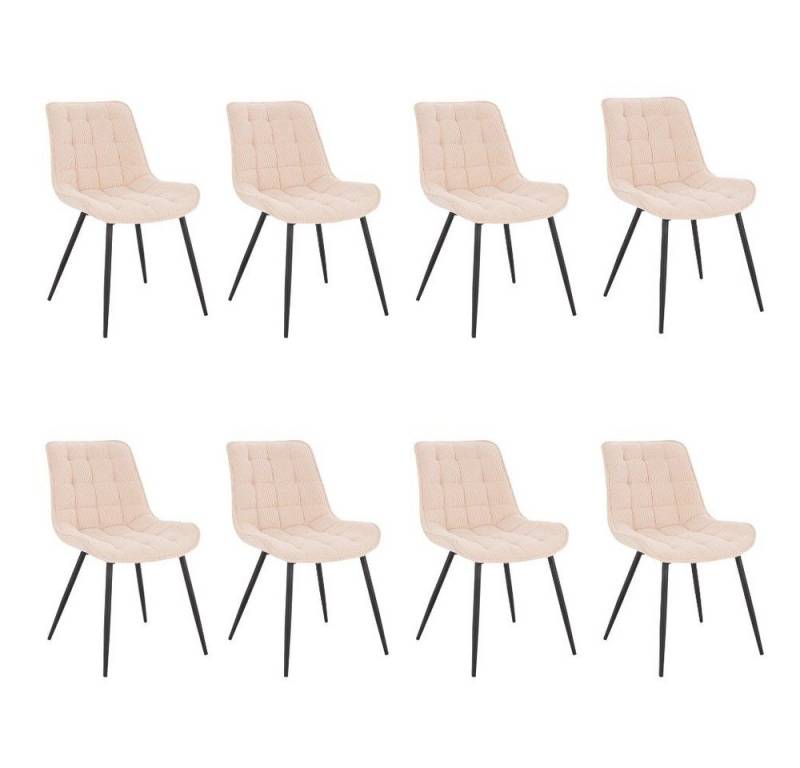 HOME DELUXE Esszimmerstuhl Polsterstuhl 2er - 8er Set IKALO (8 St), Gestell aus Metall, Küchenstuhl von HOME DELUXE