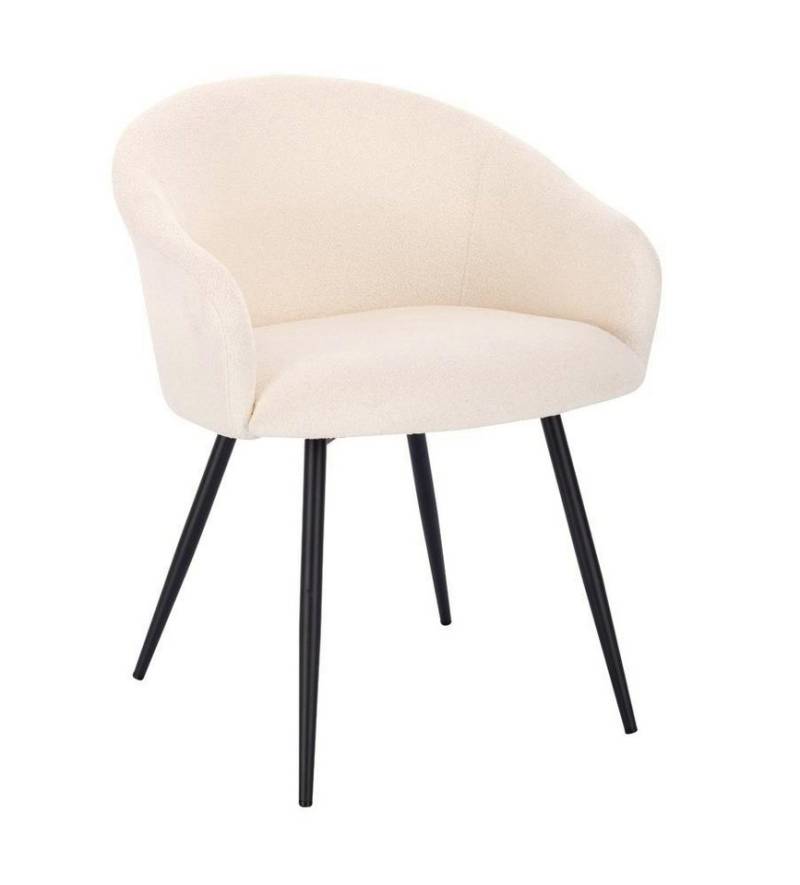 HOME DELUXE Esszimmerstuhl Polsterstuhl CELESTE Bouclé Weiß - Mengenauswahl (9 St), Boucle Stoffbezug, Schminktisch Stuhl, Schreibtischstuhl von HOME DELUXE