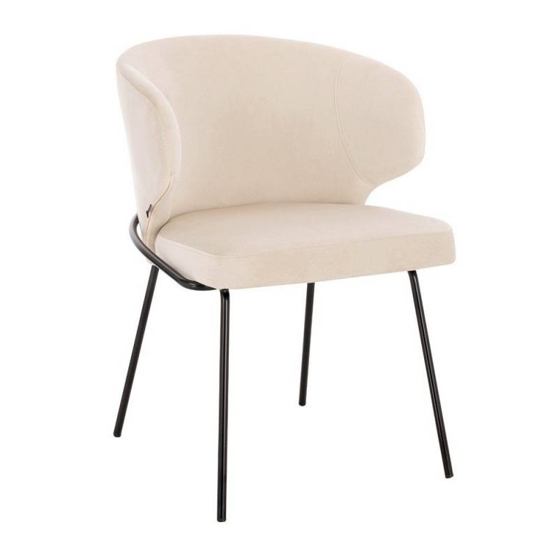 HOME DELUXE Esszimmerstuhl Samt Stuhl Beige AMARA (79 x 55 x 59 cm, 2 St), weiche Polsterung I Küchenstuhl, Polsterstuhl von HOME DELUXE