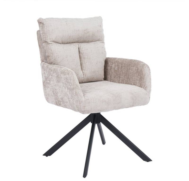 HOME DELUXE Esszimmerstuhl mit Armlehne ALUNA (4 St), 360° Drehfunktion, Armlehnen Stuhl, Polsterstuhl von HOME DELUXE
