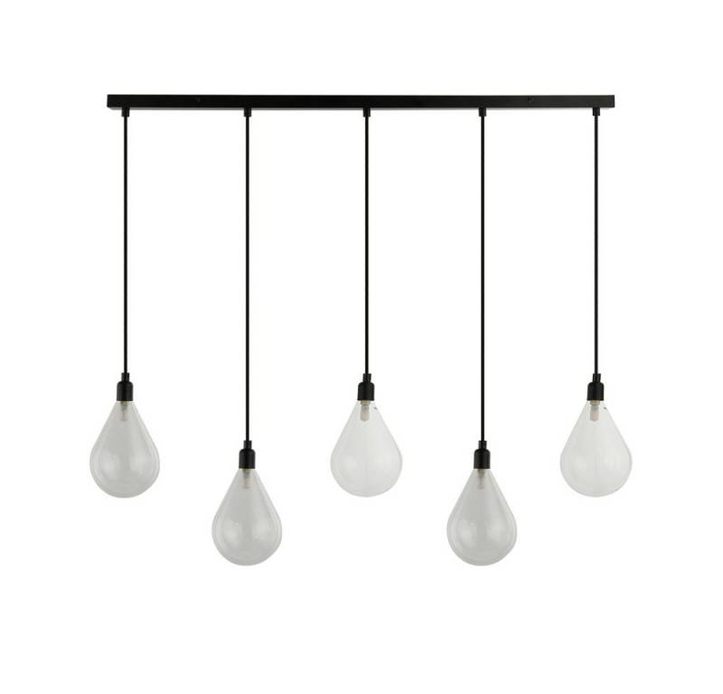 HOME DELUXE Hängeleuchte CELIA - 	 5-flammig, ohne Leuchtmittel, Lampenschirm aus Glas, Hängelampe, Pendelleuchte für den Essbereich von HOME DELUXE