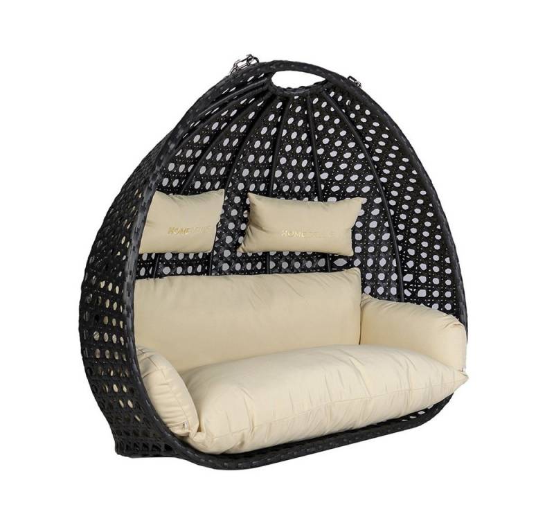 HOME DELUXE Hängesessel Polyrattan Hängesessel TWIN - Korb + Kissen (Set, 2-St., Korb und Kissen) von HOME DELUXE
