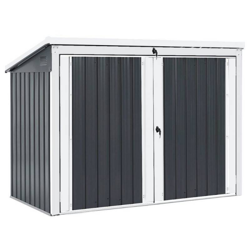 HOME DELUXE Mülltonnenbox BASURA L - 1x 240L + 2x 120L (1,5 m², Komplett-Set), abschließbare Türen, Gartenbox, Mülltonnenverkleidung von HOME DELUXE