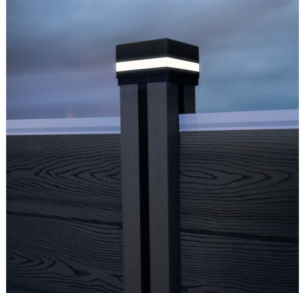 HOME DELUXE Pfostenkappe Pfostenabdeckung mit Solar LED Beleuchtung (2 St) von HOME DELUXE