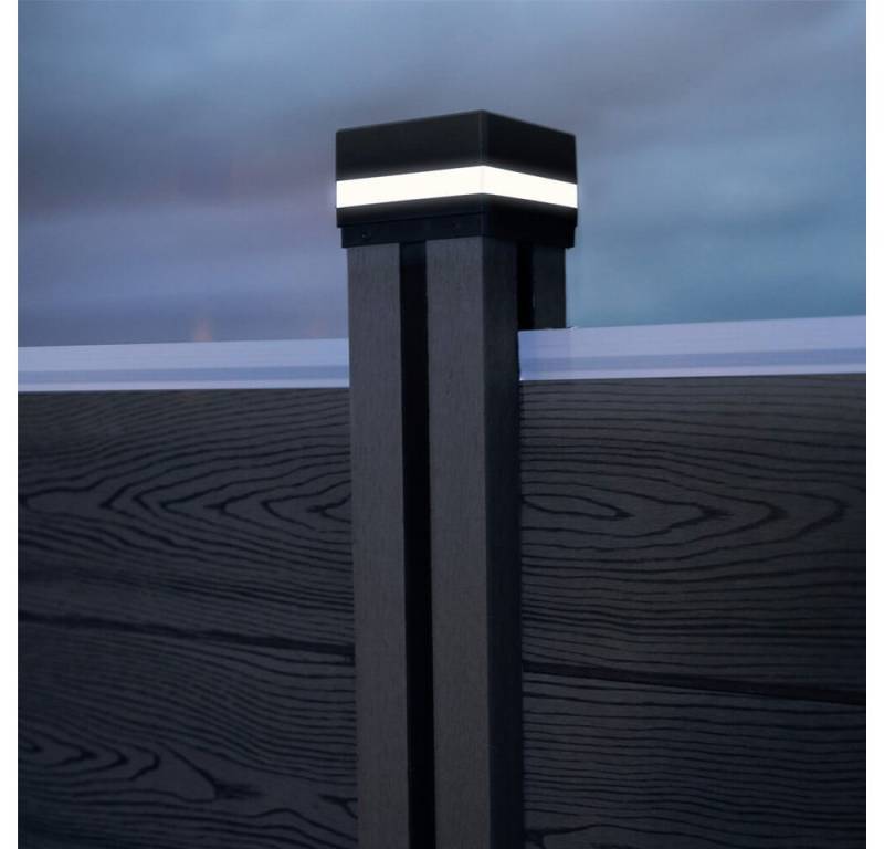 HOME DELUXE Pfostenkappe Pfostenabdeckung mit Solar LED Beleuchtung (9 St) von HOME DELUXE