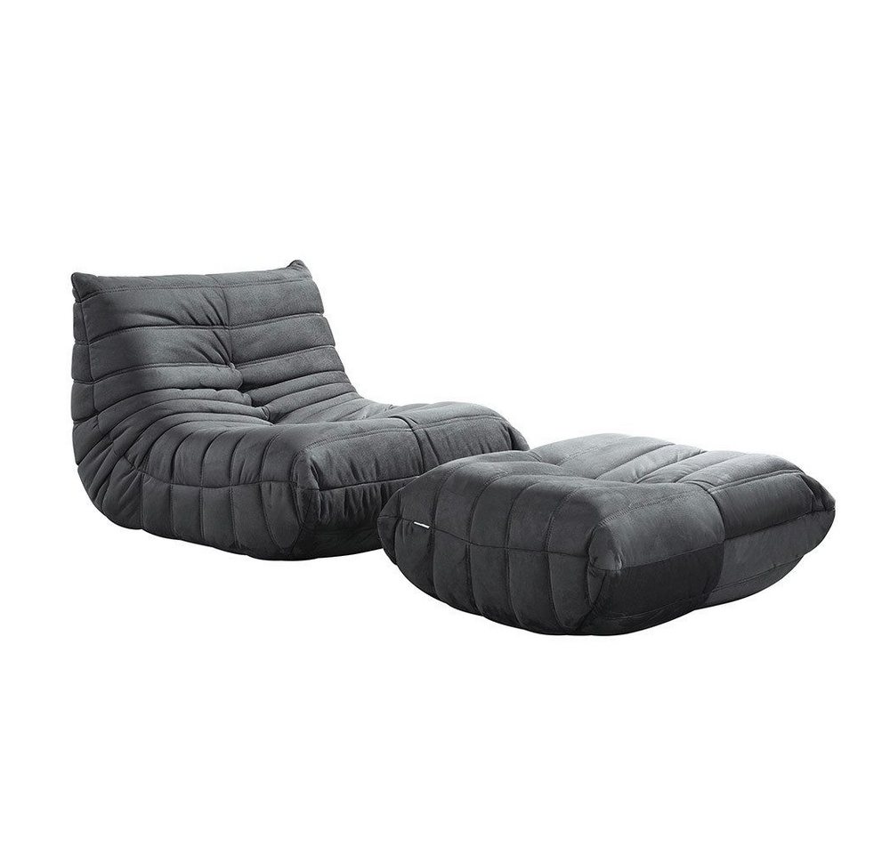 HOME DELUXE Relaxsessel mit Hocker CHILL - 102 x 87 x 70 cm, Sofa, Sessel, Couch, Liegesofa, Loungesessel von HOME DELUXE