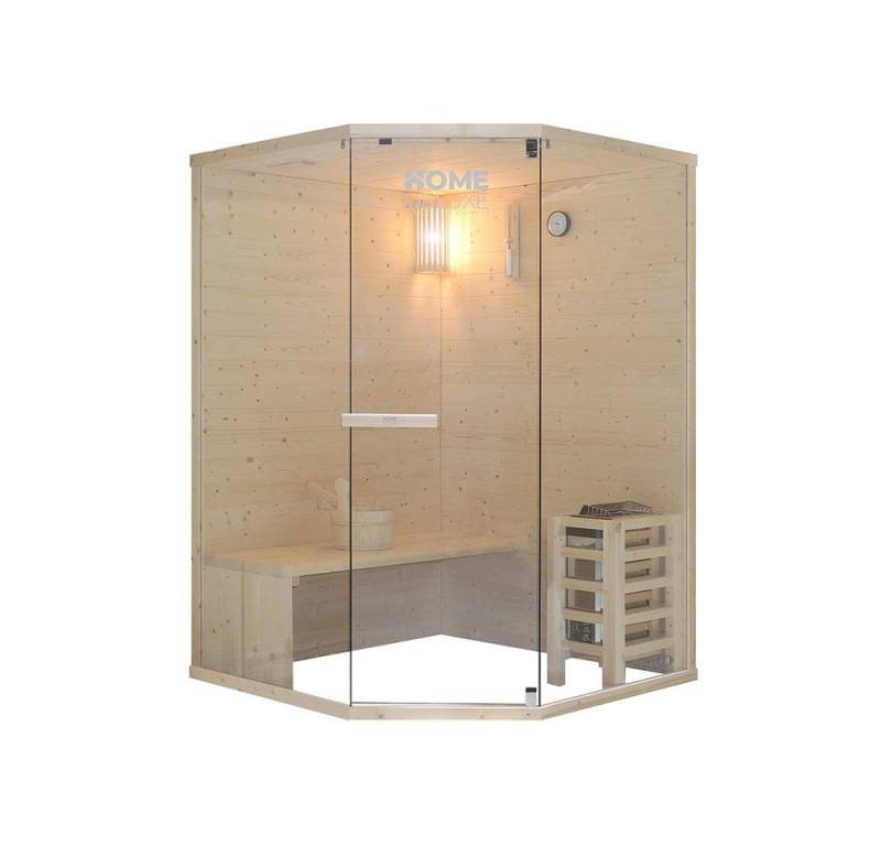 HOME DELUXE Sauna ARUNA L 2-3 Personen, BxTxH: 130 x 130 x 190 cm, (Komplett Set inkl. Sauna-Zubehör) inkl. 3,6 kW, Fichtenholz, Durchdachtes Stecksystem von HOME DELUXE