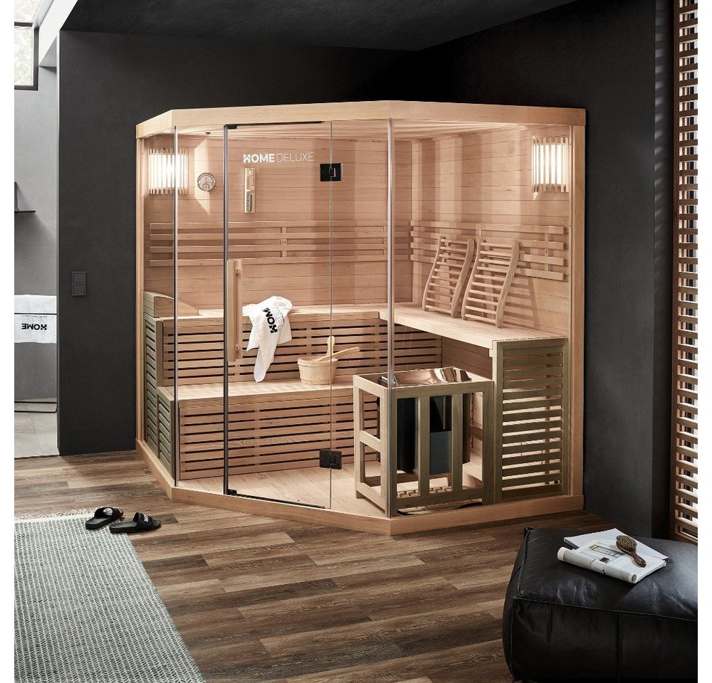 HOME DELUXE Sauna Traditionelle Sauna SKYLINE BIG - XL, BxTxH: 200,00 x 200,00 x 210,00 cm, Holz: Hemlocktanne von HOME DELUXE