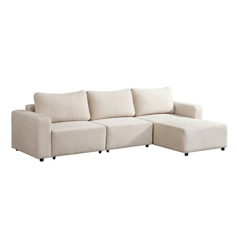 HOME DELUXE Schlafsofa Modulares Schlafsofa VINA, L, Cordsofa, Sofa mit Schlaffunktion, Couch, Ecksofa von HOME DELUXE
