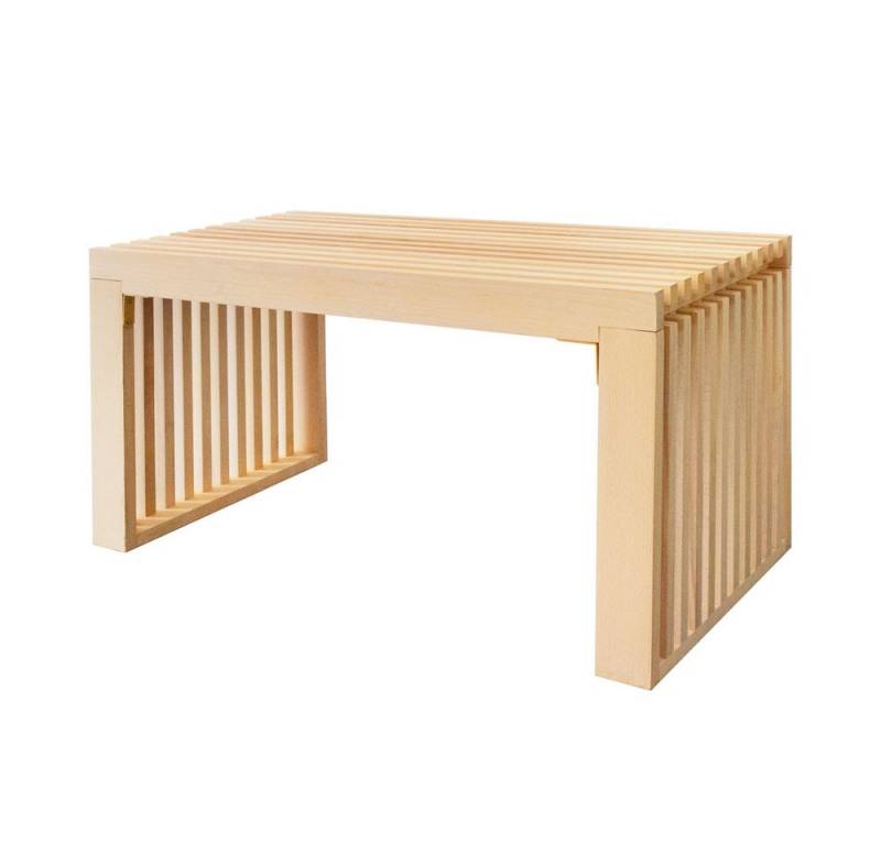 HOME DELUXE Sitzbank aus Holz LORA - 78 x 40 x 42 cm, Kiefernholz, Lamellen, Flurbank, Bettbank, Garderobenbank von HOME DELUXE