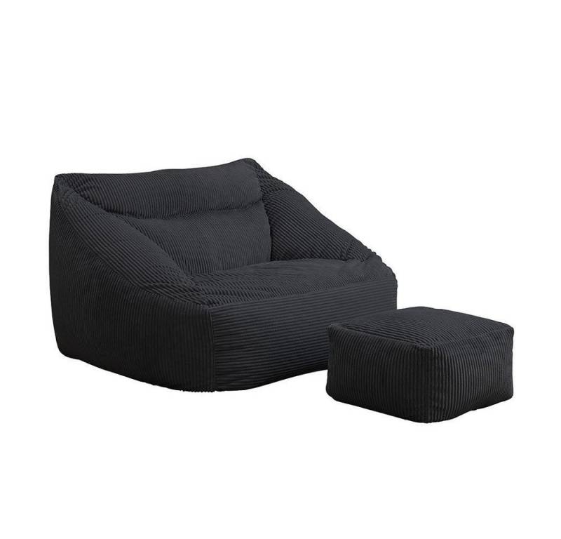 HOME DELUXE Sitzsack Sessel COZY 100 x 88 x 80 cm - Farbauswahl, Cord Sitzsack, Beanbag, Bodenkissen, Couch von HOME DELUXE