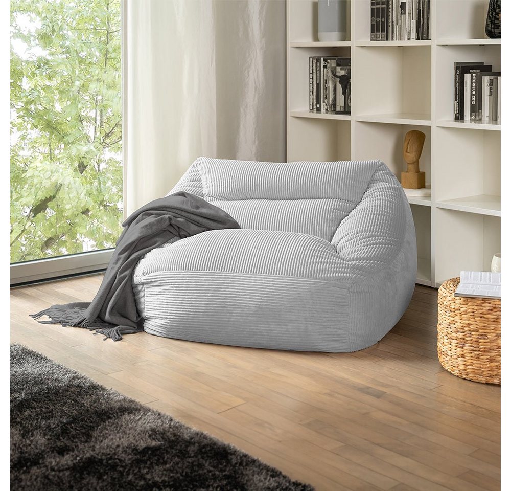 HOME DELUXE Sitzsack Sessel COZY 100 x 88 x 80 cm - Farbauswahl, Cord Sitzsack, Beanbag, Bodenkissen, Couch von HOME DELUXE