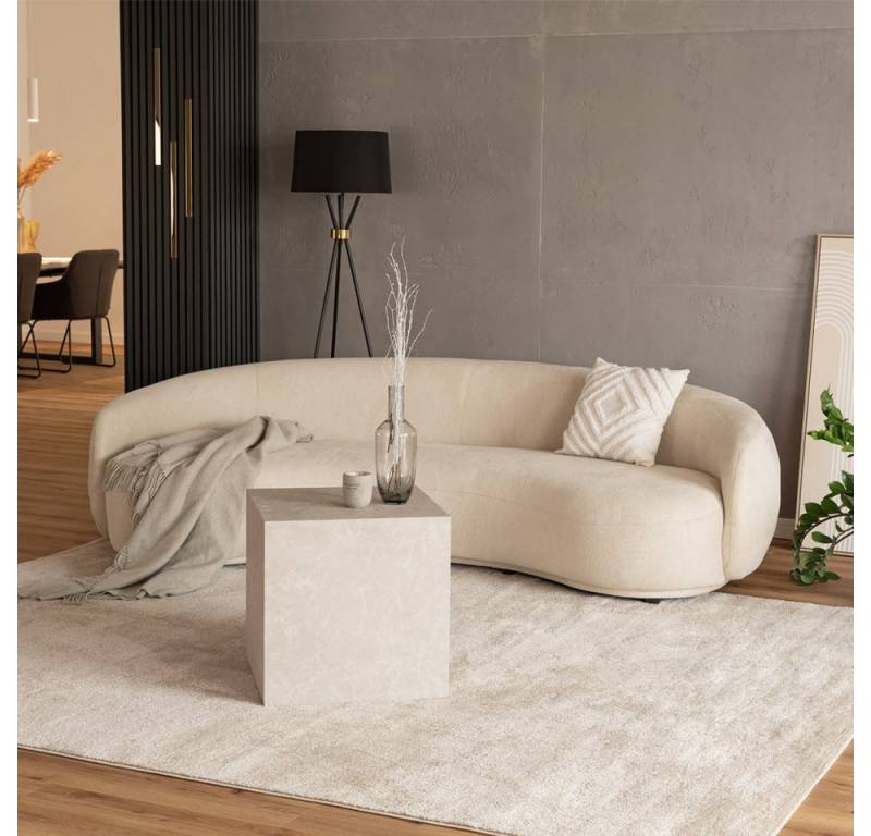 HOME DELUXE Sofa CASARA 258 x 72 x 128 cm, Webstoff Beige I Modernes Wohnzimmer Sofa, 3 - Sitzer von HOME DELUXE