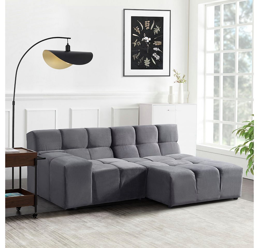 HOME DELUXE Sofa Modulares Sofa ORLENA - L, Rechts Anthrazit, Ecksofa, Samtstoff, Samtsofa, Modulsofa HOME DELUXE Sofa Modulares Sofa ORLENA - L, Rechts Anthrazit, Ecksofa, Samtstoff, Samtsofa, Modulsofa von HOME DELUXE