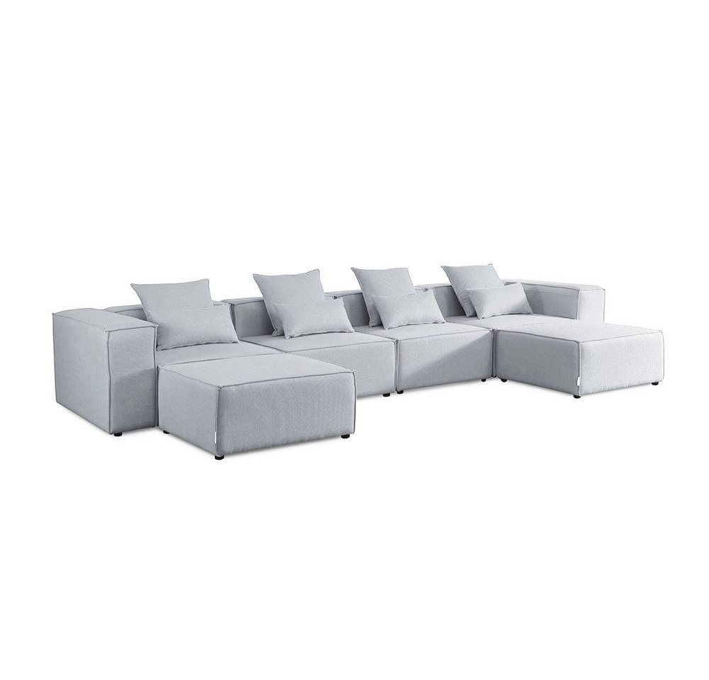 HOME DELUXE Sofa Modulares Sofa VERONA XXL, 415 x 68 x 207 cm 6 Teile, Ecksofa Wohnlandschaft Modulsofa von HOME DELUXE