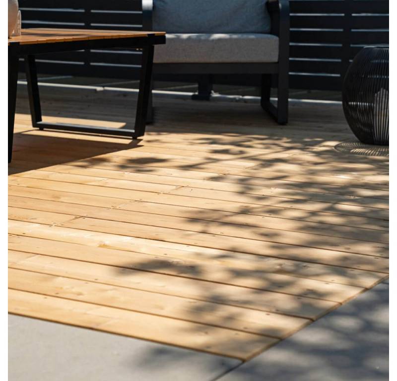 HOME DELUXE Terrassendielen Terrassendielen LÄRCHE Holz ARIS, Inkl. Unterkonstruktion und Montagemat., Terrassenboden Balkonbelag von HOME DELUXE