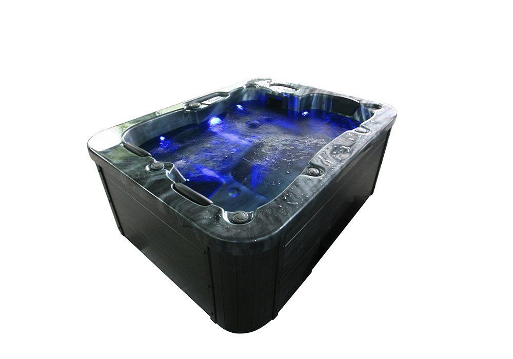 HOME DELUXE Whirlpool Outdoor Whirlpool BLACK MARBLE, (Inkl. Heizung, 27 Massagedüsen und 9 Lichtquellen, 1-tlg), Maße: 210 x 160 x 85 cm, Außen Whirlpool von HOME DELUXE