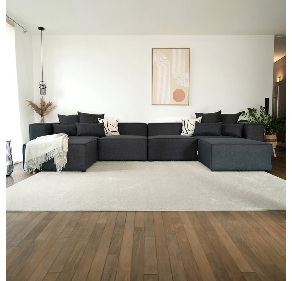 HOME DELUXE Wohnlandschaft Modulares Sofa FINO - 414 x 70 x 207 cm, individuelle Zusammenstellung, Ecksofa, Modulsofa, Modulare Couch HOME DELUXE Wohnlandschaft Modulares Sofa FINO - 414 x 70 x 207 cm, individuelle Zusammenstellung, Ecksofa, Modulsofa, Modulare Couch von HOME DELUXE