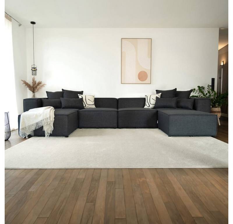 HOME DELUXE Wohnlandschaft Modulares Sofa FINO - 414 x 70 x 207 cm, individuelle Zusammenstellung, Ecksofa, Modulsofa, Modulare Couch HOME DELUXE Wohnlandschaft Modulares Sofa FINO - 414 x 70 x 207 cm, individuelle Zusammenstellung, Ecksofa, Modulsofa, Modulare Couch von HOME DELUXE
