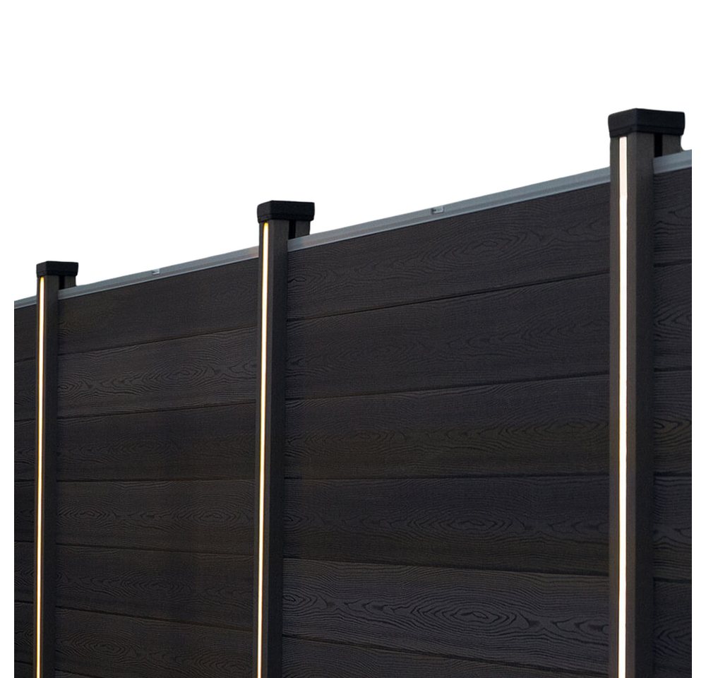 HOME DELUXE Zaunpfosten Nutleiste mit Solar LED Beleuchtung DINA DELUXE, (2-St) von HOME DELUXE