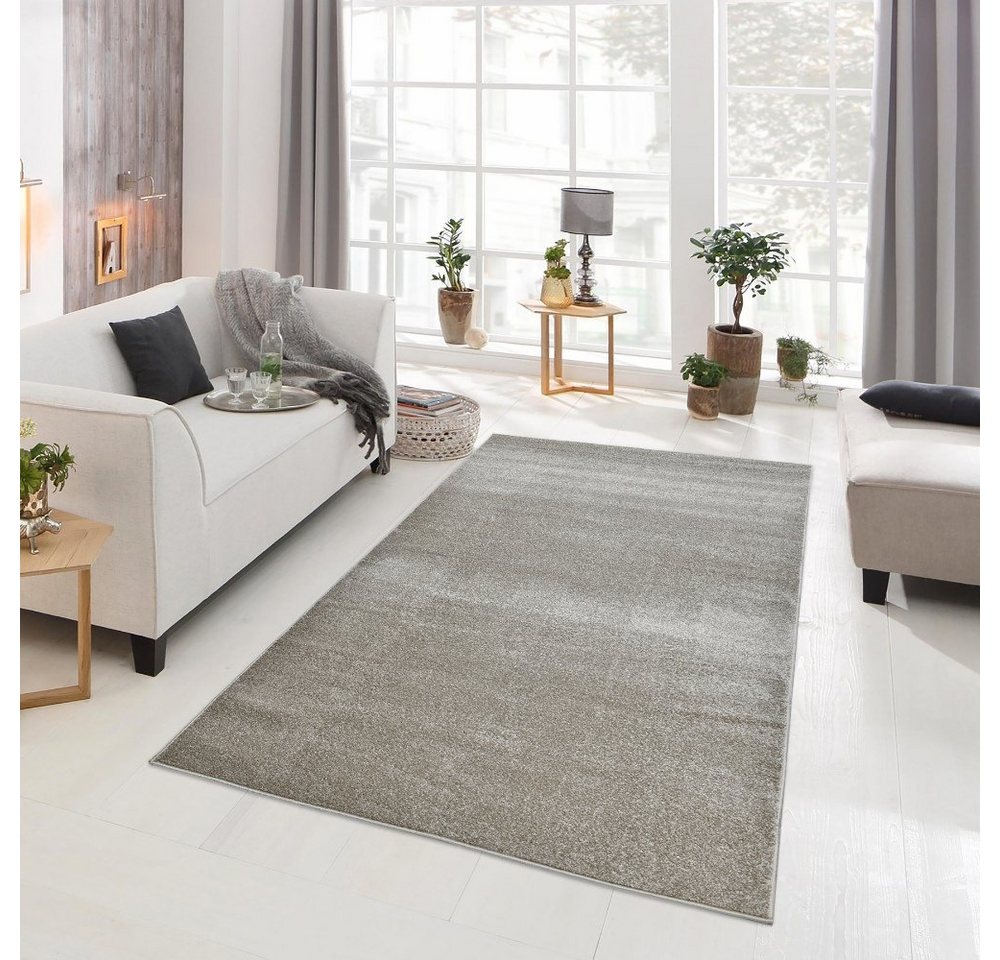 Teppich Kurzflor Teppich FOFI Schadstofffrei & Fußbodenheizung geeignet, HOME DELUXE, rechteckig, Höhe: 15 mm, Teppich für Wohnzimmer, Kinderzimmer, Schlafzimmer von HOME DELUXE