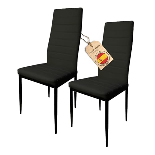 HOME DESIGN & CONFORT 2er-Pack Esszimmerstühle, gepolstert, Küchenstühle, Esszimmerstühle, 2er-Pack (Schwarz, 2) von HOME DESIGN & CONFORT