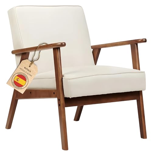 Home Design & Confort Sessel Teka im nordischen Stil, schmutzabweisend, für Wohnzimmer, aus massivem Buchenholz, Schlafzimmerstuhl. von HOME DESIGN & CONFORT