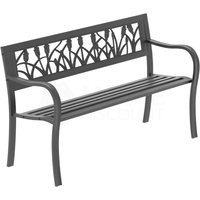 Home Discount - 3-Sitzer Gartenbank mit Stahlbeinen, Outdoor-Sitzmöbel, Braun von HOME DISCOUNT