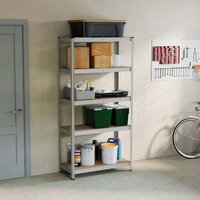 Home Discount - 5 Tier Garage Shelving Unit Large Heavy Duty Storage Racking Shelf Boltless Rack, Galvanised Home Discount - 5 Tier Garage Shelving Unit Large Heavy Duty Storage Racking Shelf Boltless Rack, Galvanised von HOME DISCOUNT