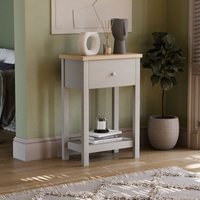 Home Discount - Arlington 1 Drawer Console Table With Shelf Side End Hallway Table, Grey von HOME DISCOUNT