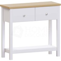 Home Discount - Arlington Konsolentisch mit 2 Schubladen und Ablage – Seitentisch Flurtisch, Weiß Home Discount - Arlington Konsolentisch mit 2 Schubladen und Ablage – Seitentisch Flurtisch, Weiß von HOME DISCOUNT