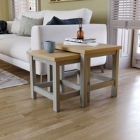 Arlington Nest of Tables Set of 2 Coffee Side End Table, Grey von HOME DISCOUNT
