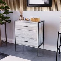 Home Discount - Brooklyn 3 Schubladen Kommode Nachttisch Holz Schlafzimmer Möbel Lagerung, Grau von HOME DISCOUNT