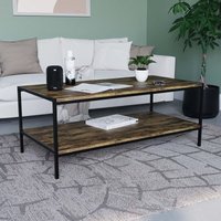 Brooklyn Coffee Table Sofa Side End Shelf Display Unit Living Room Furniture, Dark Wood von HOME DISCOUNT