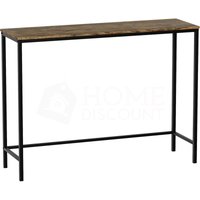 Home Discount - Brooklyn Industrieller Konsolentisch aus Holz – Flur- & Wohnzimmerregal, Dunkelholz von HOME DISCOUNT